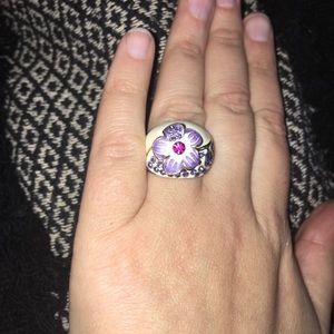 Vintage ring 60’s purple gems flower make an offer